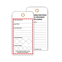 GHS Workplace Tags, Cardstock, 3" W x 6" H, English Pryde Industrial Inc.