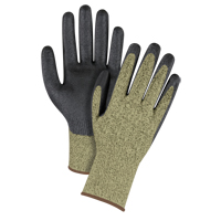 Gants &eacute;lastiques sans coutures r&eacute;sistants &agrave; la coupe noir & jaune, Taille Grand/9, Calibre 13, Rev&ecirc;tement Mousse de nitrile, Enveloppe en Aramide, ASTM ANSI niveau A6 Pryde Industrial Inc.