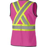 139PK Women's Safety Vest, Pink, X-Small, Polyester Pryde Industrial Inc.