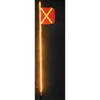Fanions DEL robustes Safety Whip, Fixation Attelage, Hauteur 8, Orange avec X r&eacute;fl&eacute;chissant Pryde Industrial Inc.