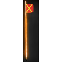 Fanions DEL robustes Safety Whip, Fixation Attelage, Hauteur 10, Orange avec X r&eacute;fl&eacute;chissant Pryde Industrial Inc.