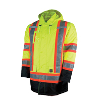 Lined Safety Parka, High Visibility Lime-Yellow, Large Pryde Industrial Inc.
