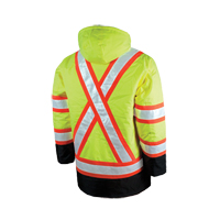 Lined Safety Parka, High Visibility Lime-Yellow, Large Pryde Industrial Inc.