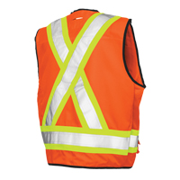 Surveyor Safety Vest, High Visibility Orange, Large, Polyester Pryde Industrial Inc.