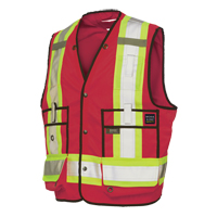 Surveyor Safety Vest, Red, Large, Polyester Pryde Industrial Inc.