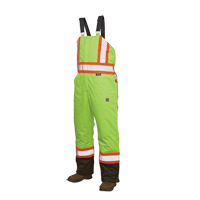 Salopettes de s&eacute;curit&eacute; doubl&eacute;e, Polyester/Polyur&eacute;thane, Grand, Jaune lime haute visibilit&eacute; Pryde Industrial Inc.