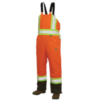 Salopettes de s&eacute;curit&eacute; doubl&eacute;e, Polyester/Polyur&eacute;thane, Grand, Orange haute visibilit&eacute; Pryde Industrial Inc.