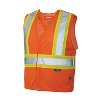 5-Point Tearaway Safety Vest, High Visibility Orange, Large/X-Large, Polyester Pryde Industrial Inc.