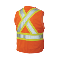 5-Point Tearaway Safety Vest, High Visibility Orange, Large/X-Large, Polyester Pryde Industrial Inc.