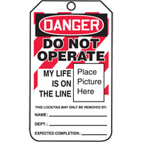 &eacute;tiquettes de verrouillage Do Not Operate Danger, Plastique, 3-1/4" la x 5-3/4" h, Anglais Pryde Industrial Inc.