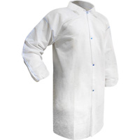 Disposable Lab Coat, Polypropylene, White, Medium Pryde Industrial Inc.