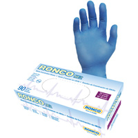 Disposable Gloves, 2X-Large, Nitrile, 4-mil, Powder-Free, Blue Pryde Industrial Inc.