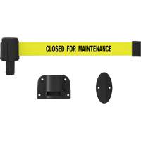 PLUS Wall Mount Barrier System, Plastic, Screw Mount, 15', Yellow Tape Pryde Industrial Inc.