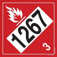 1267 Petroleum Crude Oil Flammable Liquid TDG Placard, Adhesive Vinyl Pryde Industrial Inc.