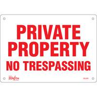 Enseigne Private Property, 7" x 10", Aluminium, Anglais Pryde Industrial Inc.