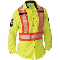 Chemise &agrave; manches longues haute visibilit&eacute; ind&eacute;chirable, Polyester, Petit, Jaune lime haute visibilit&eacute; Pryde Industrial Inc.