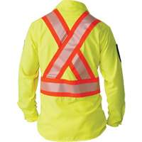 Chemise &agrave; manches longues haute visibilit&eacute; ind&eacute;chirable, Polyester, Petit, Jaune lime haute visibilit&eacute; Pryde Industrial Inc.