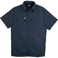Twill Short-Sleeved Work Shirt with Snap, Men's, Small, Navy Blue Pryde Industrial Inc.