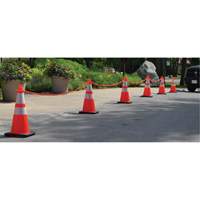 Traffic Cone & Chain Kit, 28", Orange, 4" & 6" Reflective Collar(s) Pryde Industrial Inc.