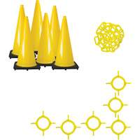 Traffic Cone & Chain Kit, 28", Yellow Pryde Industrial Inc.