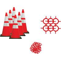Traffic Cone & Chain Kit, 28", Orange, 4" & 6" Reflective Collar(s) Pryde Industrial Inc.