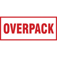 "Overpack" Handling Labels, 6" L x 2-1/2" W, Red on White SGQ528 | Pryde Industrial Inc.