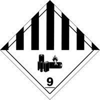 DOT Hazardous Material Handling Labels, 4" L x 4" W, Black on White SGQ530 | Pryde Industrial Inc.