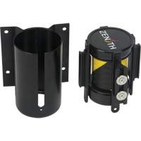 Wall Mount Barrier with Magnetic Tape, Steel, Screw Mount, 7', Black and Yellow Tape Pryde Industrial Inc.