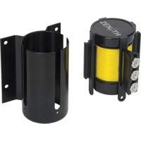 Wall Mount Barrier with Magnetic Tape, Steel, Screw Mount, 12', Yellow Tape Pryde Industrial Inc.