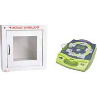 D&eacute;fibrillateur enti&egrave;rement automatis&eacute; AED Plus en anglais avec armoire murale munie d'une alarme, Automatique, Anglais, Classe 4 Pryde Industrial Inc.