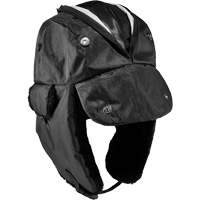 N-Ferno&reg; Zippered Trapper Hat, Polyurethane/Satin Lining, Medium/Small, Black Pryde Industrial Inc.