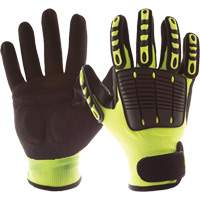 Gants de protection contre les chocs Back Tracker avec protection dorsale de la main, Petit, Paume en Nitrile, Poignet Boucle et crochet Pryde Industrial Inc.