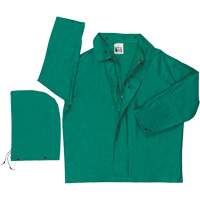 Dominator Limited Flammability Rain Jacket, Polyester/PVC, Large, Green Pryde Industrial Inc.