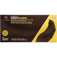 Gants jetables KeepKleen, Grand, Nitrile, 8 mils, Sans poudre, Noir Pryde Industrial Inc.