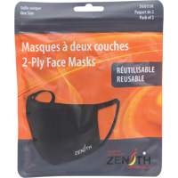 2-Ply Reusable Face Masks, Polyester, Black Pryde Industrial Inc.