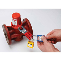 Housse de s&eacute;curit&eacute; pour fontaine et dispositif de cadenassage pour robinet &agrave; tournant, Ensemble Vanne/Robinet &agrave; eau Pryde Industrial Inc.