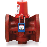 Housse de s&eacute;curit&eacute; pour fontaine et dispositif de cadenassage pour robinet &agrave; tournant, Ensemble Vanne/Robinet &agrave; eau Pryde Industrial Inc.