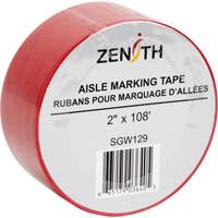 Aisle Marking Tape, 2" x 108', PVC, Red Pryde Industrial Inc.