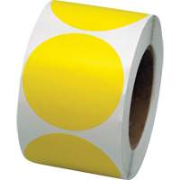 Coloured Marking Dots, Circle, 3" L x 3" W, Yellow, Vinyl Pryde Industrial Inc.