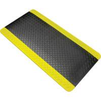 Tapis antifatigue, Losange, 1-2/3' x 3-1/4' x 3/4", Noir/Jaune, Polyur&eacute;thane Pryde Industrial Inc.