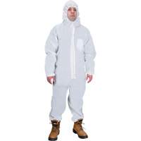 Hooded Coveralls, Medium, White, SMS Pryde Industrial Inc.