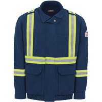 Men's Lined Bomber Jacket with Reflective Trim, Small, Navy Blue, 29 cal/cm² Pryde Industrial Inc.