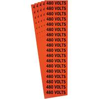 "480 Volts" Conduit & Voltage Labels, 1/2" x 2-1/4", Cloth/Vinyl, English Pryde Industrial Inc.
