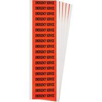 "Emergency Service" Conduit & Voltage Labels, 1/2" x 2-1/4", Cloth/Vinyl, English Pryde Industrial Inc.