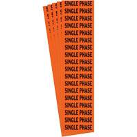 "Single Phase" Conduit & Voltage Labels, 1/2" x 2-1/4", Cloth/Vinyl, English Pryde Industrial Inc.