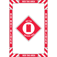 "Red Tag Holding Area" Floor Marking Kit, Adhesive, English with Pictogram Pryde Industrial Inc.