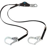 Anti-Corrosion Energy Absorbing Lanyard, 6', Rebar Hook Center, Snap Hook Leg Ends, Polyester Pryde Industrial Inc.