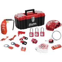 Trousse de cadenassage standard avec cadenas en thermoplastique Zenex, Ensemble &eacute;lectrique/Vanne, 27 composants compris Pryde Industrial Inc.