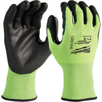High-Visibility Cut-Resistant Gloves, Size Small, 15 Gauge, Nitrile/Polyurethane Coated, Polyethylene Shell, ANSI/ISEA 105 Level 3 Pryde Industrial Inc.
