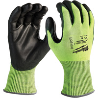 High-Visibility Cut-Resistant Gloves, Size Small, 13 Gauge, Nitrile/Polyurethane Coated, Polyethylene Shell, ANSI/ISEA 105 Level 4 Pryde Industrial Inc.